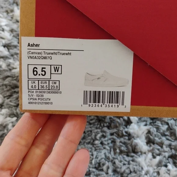 Vans White Asher Size 6.5 - Picture 5 of 9